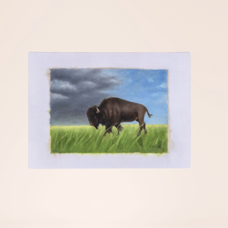 Bison watercolor painting.